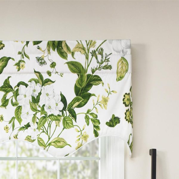 Ellis Curtain Whitfield Lined Scallop 3 Rod Pocket Valances for Windows 50 x 15 Clover - 图片 3
