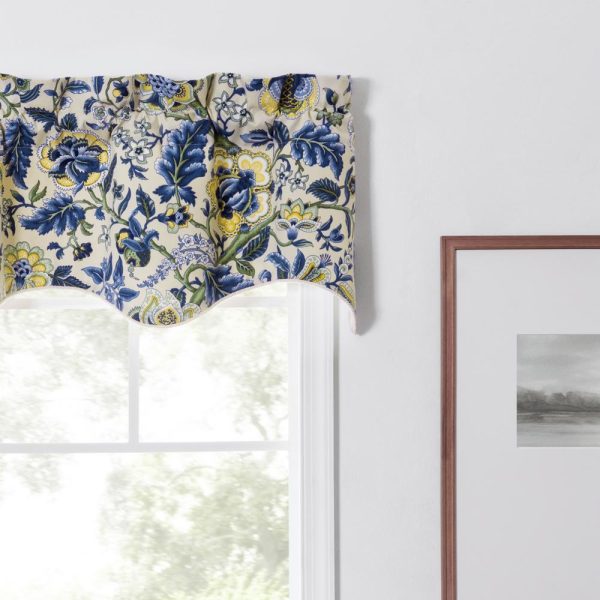 Ellis Curtain Regency Scallop Shaped 3 Rod Pocket Valances for Windows 50 x 15 Blue - 图片 3