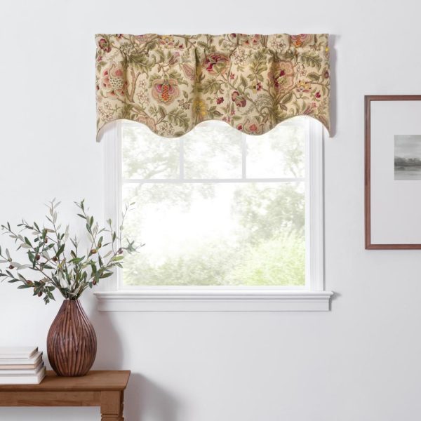 Ellis Curtain Regency Scallop Shaped 3 Rod Pocket Valances for Windows 50 x1 5 Antique - 图片 2