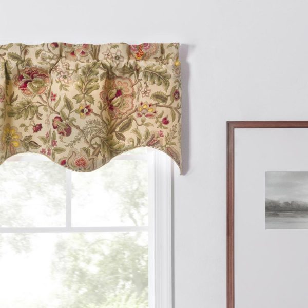 Ellis Curtain Regency Scallop Shaped 3 Rod Pocket Valances for Windows 50 x1 5 Antique - 图片 3