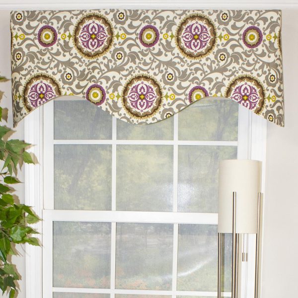 RLF Home Celestial Cornice 100% Cotton with Fully Lined 3 Rod Pocket Valnance for Windows 50 x 17 Sterling - 图片 2