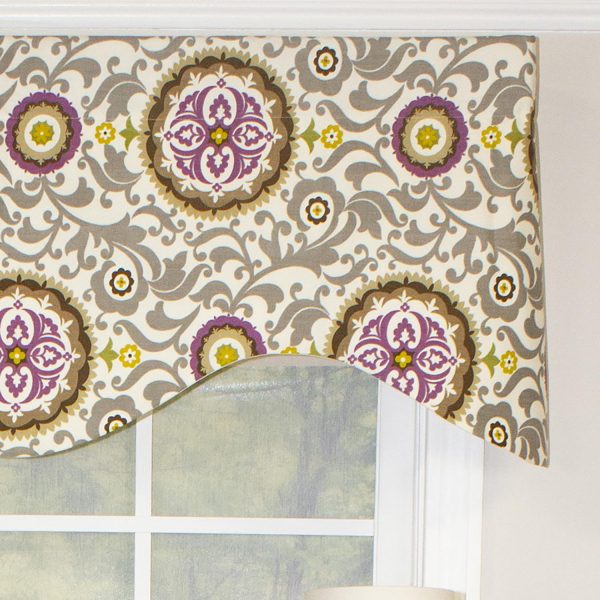 RLF Home Celestial Cornice 100% Cotton with Fully Lined 3 Rod Pocket Valnance for Windows 50 x 17 Sterling - 图片 3