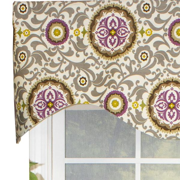 RLF Home Celestial Cornice 100% Cotton with Fully Lined 3 Rod Pocket Valnance for Windows 50 x 17 Sterling - 图片 5