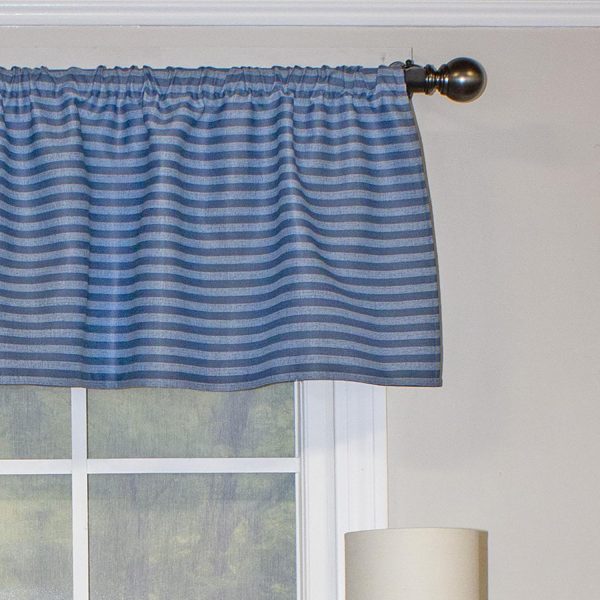 RLF Home Serpentine Tailored 100% Cotton with Fully Lined 3 Rod Pocket Valnance for Windows 50 x 14 Sky - 图片 3