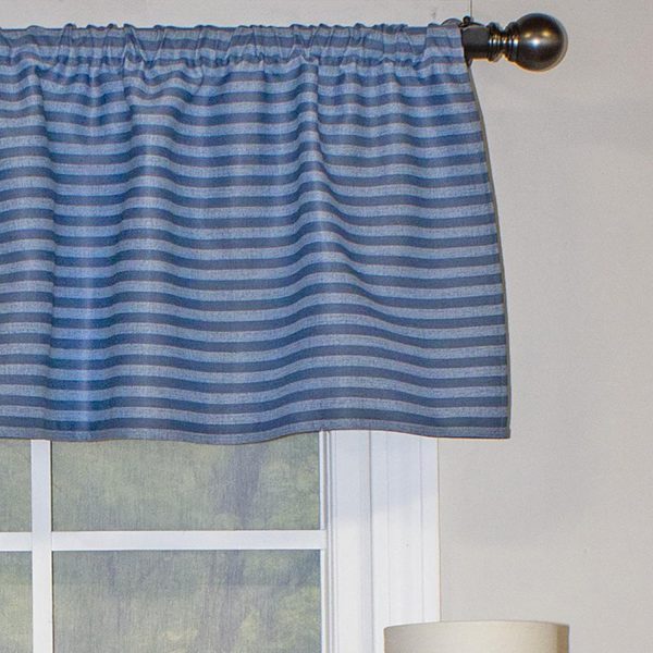 RLF Home Serpentine Tailored 100% Cotton with Fully Lined 3 Rod Pocket Valnance for Windows 50 x 14 Sky - 图片 5