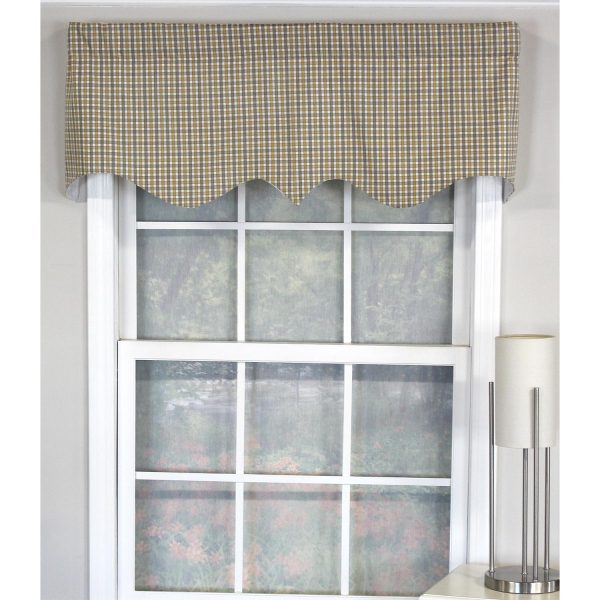 RLF Home Gee Regal 100% Cotton with Fully Lined 3 Rod Pocket Valnance for Windows 50 x 17 Gray - 图片 2