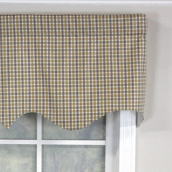 RLF Home Gee Regal 100% Cotton with Fully Lined 3 Rod Pocket Valnance for Windows 50 x 17 Gray - 图片 3