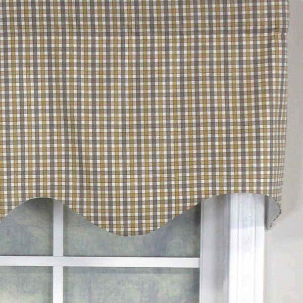 RLF Home Gee Regal 100% Cotton with Fully Lined 3 Rod Pocket Valnance for Windows 50 x 17 Gray - 图片 5