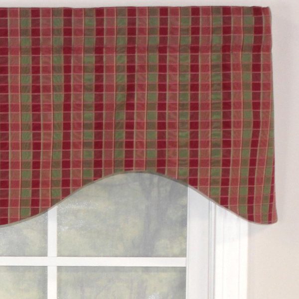 RLF Home Gabriel Check Cornice 100% Cotton with Fully Lined 3 Rod Pocket Valnance for Windows 50 x 17 Grape - 图片 5