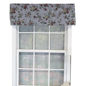 RLF Home Flower Grid Tailored 100% Cotton with Fully Lined 3 Rod Pocket Valnance for Windows 50 x 14 Chetwode