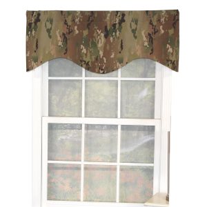 RLF Home Cloak Cornice 100% Cotton with Fully Lined 3 Rod Pocket Valnance for Windows 50 x 17 Green