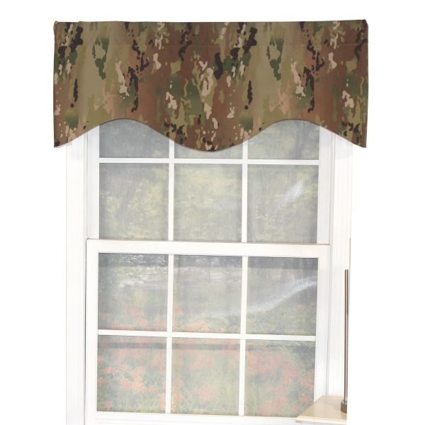 RLF Home Cloak Cornice 100% Cotton with Fully Lined 3 Rod Pocket Valnance for Windows 50 x 17 Green