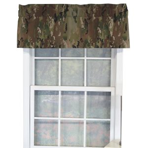 RLF Home Cloak Tailored 100% Cotton with Fully Lined 3 Rod Pocket Valnance for Windows 50 x 14 Green