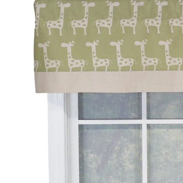 RLF Home Girafee Banded 100% Cotton with Fully Lined 3 Rod Pocket Valnance for Windows 50 x 15 Fern - 图片 5