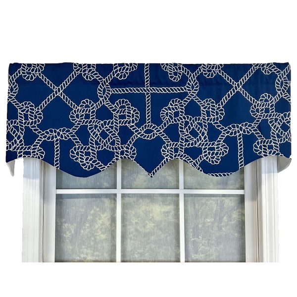 Knotty Regal Style All Season 3 Rod Pocket Valance 50 x 17 Blue by RLF Home - 图片 2
