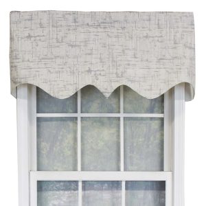 RLF Home Frizzia Regal Valance High Quality Window Treatment 3 Rod Pocket 50 x 17 Gray/Off-white
