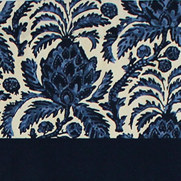 RLF Home Awilda Banded 100% Cotton with Fully Lined 3 Rod Pocket Valnance for Windows 50 x 15 Blue - 图片 4
