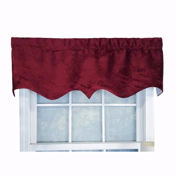 RLF Home Modern Design Classic Pile High Regal Style Window Valance 50 x 17 Burgundy