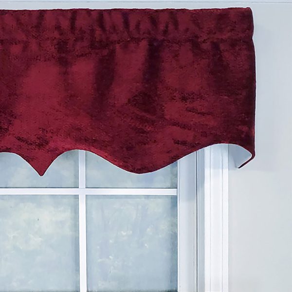 RLF Home Modern Design Classic Pile High Regal Style Window Valance 50 x 17 Burgundy - 图片 3
