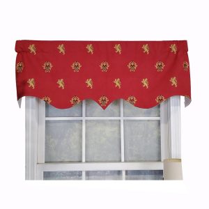 RLF Home Modern Design Classic Medieval Regal Valance  50 x 17 Vermillion Red