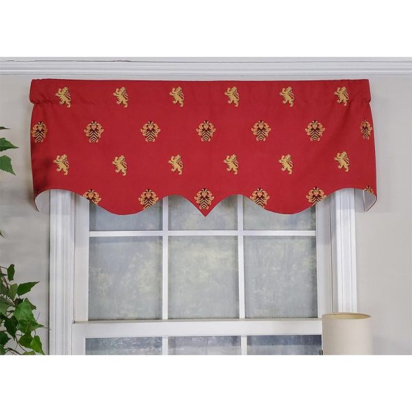 RLF Home Modern Design Classic Medieval Regal Valance  50 x 17 Vermillion Red - 图片 2