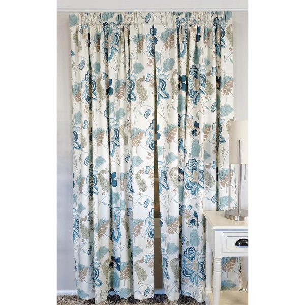 RLF Home Samanta Window Treatment 100% Cotton High-Quality Decorator Fabric Fully Lined Curtain Panels Blue - 图片 7