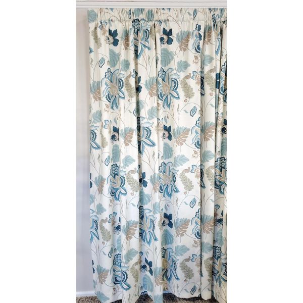 RLF Home Samanta Window Treatment 100% Cotton High-Quality Decorator Fabric Fully Lined Curtain Panels Blue - 图片 8