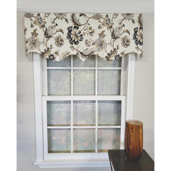 RLF Home Tannzibar Regal 3 Rod Pocket Lining Luxurious and Elegant Window Treatment Valance 50 x 17 Gray - 图片 2