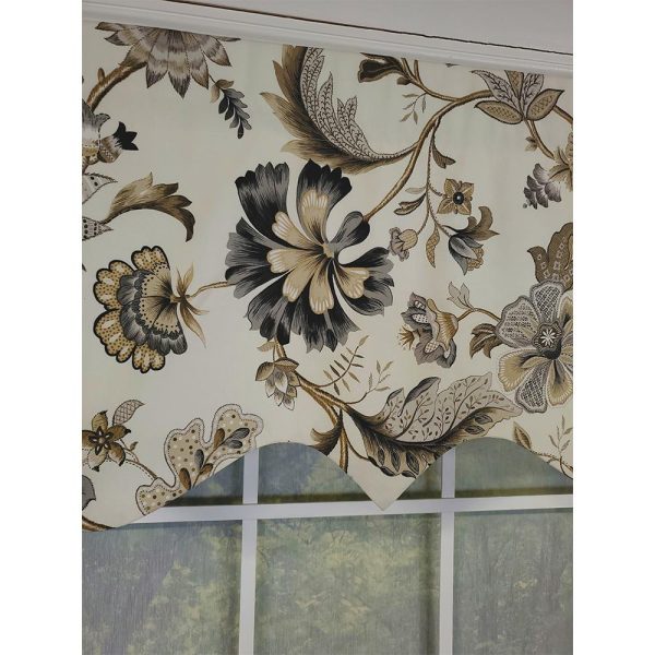 RLF Home Tannzibar Regal 3 Rod Pocket Lining Luxurious and Elegant Window Treatment Valance 50 x 17 Gray - 图片 3