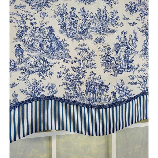 RLF Home Waverly Glory 3 Rod Pocket Lining Luxurious and Elegant Window Treatment Valance 50 x 16 Blue - 图片 3