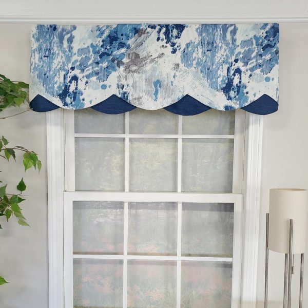 RLF Home Storm Petticoat 3 Rod Pocket Lining Luxurious and Elegant Window Treatment Valance 50 x 15 Blue - 图片 2