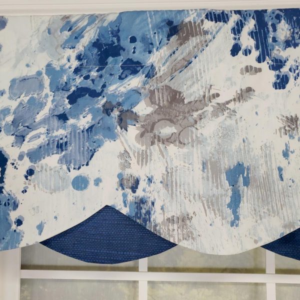 RLF Home Storm Petticoat 3 Rod Pocket Lining Luxurious and Elegant Window Treatment Valance 50 x 15 Blue - 图片 3