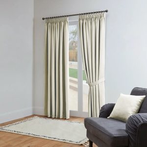 Pencil Pleat Blackout Curtains Cream