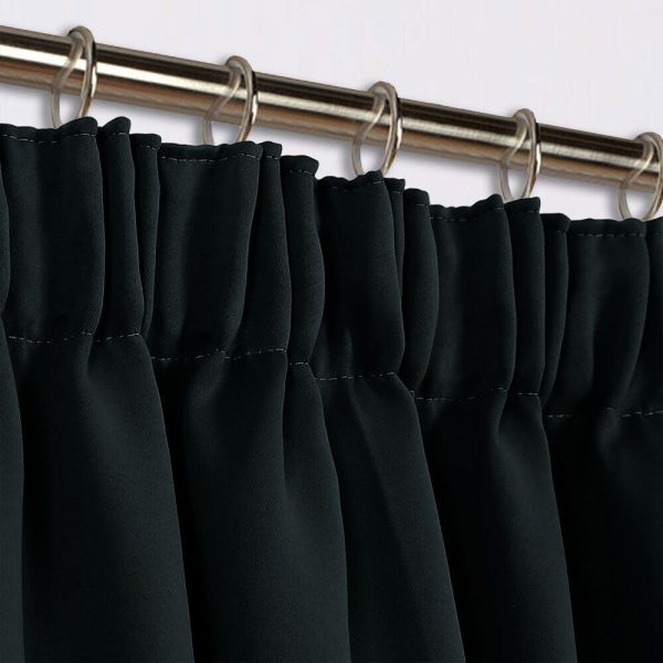 Pencil Pleat Blackout Curtains Black - 图片 2