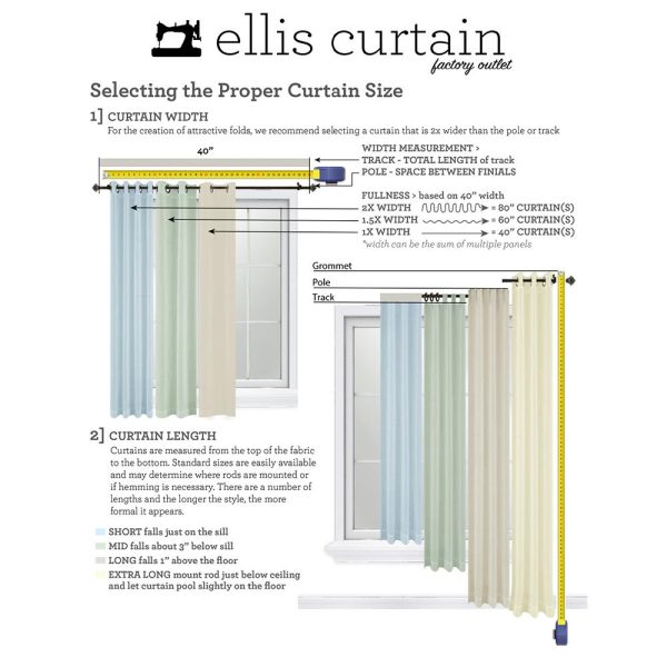 Classic Narrow Ruffle Rod Pocket Curtain Panels Natural by Ellis Home - 图片 3