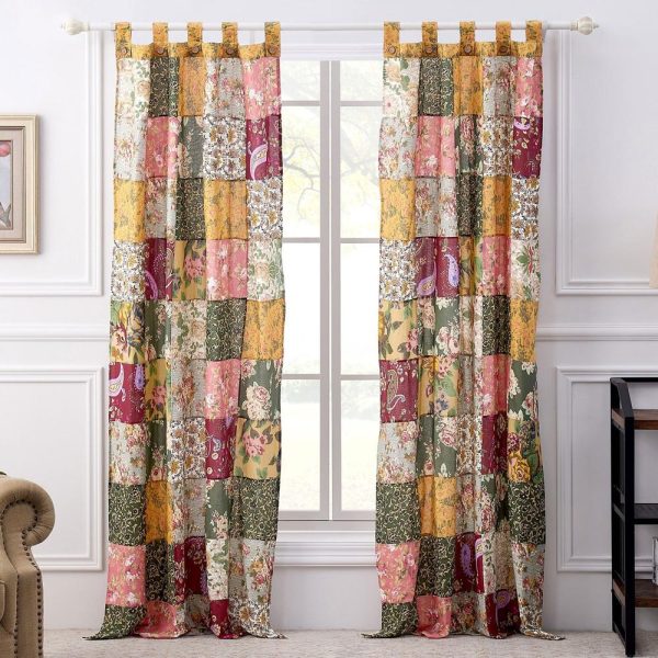 Greenland Home Fashion Antique Chic Window Panel Pair - Multi 42x84 - 图片 2