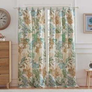 Barefoot Bungalow Atlantis Curtain Panel Pair - Set of 2 - 42x63 and 3x24. Jade