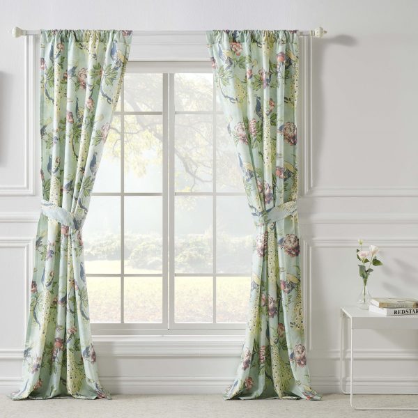 Pavona Enchanted Garden Curtain Panels with Tiebacks 84 by Greenland Home Fashions - 图片 2