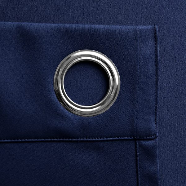 Navy Blackout Eyelet Curtains - 图片 3