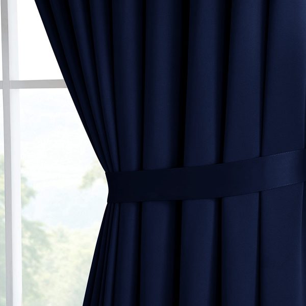 Navy Blackout Eyelet Curtains - 图片 2