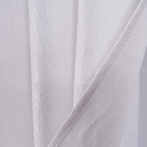 RT Designers Collection Bridgeport Jacquard High Quality Light Filtering Grommet Curtain Panel 54 x 90 White - 图片 2