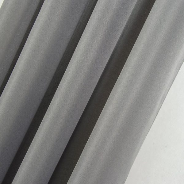 Olivia Gray Gilbert Solid Single Grommet Curtain Panel Pair - 54x84. Charcoal - 图片 2