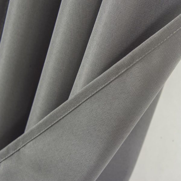 Olivia Gray Gilbert Solid Single Grommet Curtain Panel Pair - 54x84. Charcoal - 图片 4