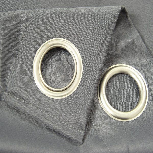 Olivia Gray Gilbert Solid Single Grommet Curtain Panel Pair - 54x84. Charcoal - 图片 5