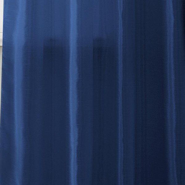 RT Designers Collection Nancy Faux Luxurious Silk Grommet Curtain Panel Navy - 图片 4