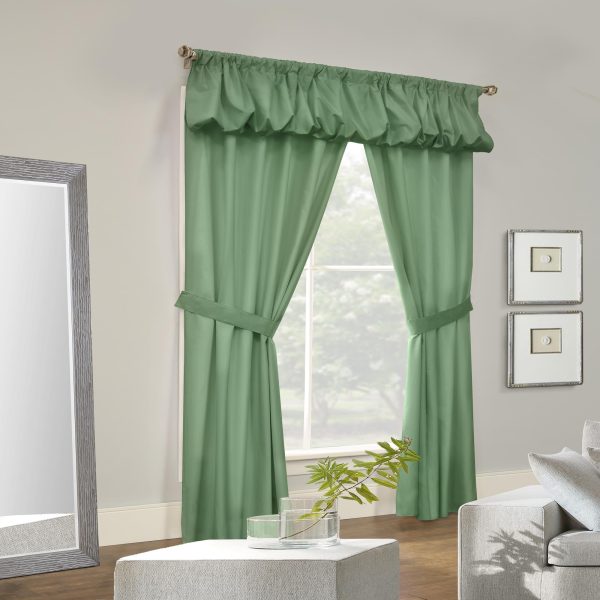 Commonwealth Thermalogic Prescott Energy Efficient 5 Piece Window Curtain Set - Sage - 图片 5