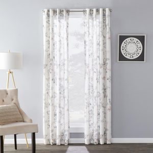 SKL Home Refresh Watercolor Effects UV Protective Sunsafe Window Curtain Panel 40x108. Blush