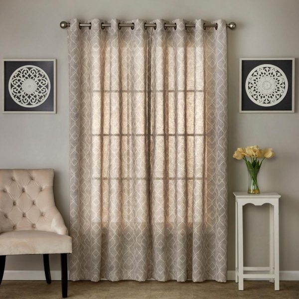 SKL Home By Saturday Knight Ltd Chainlink Window Curtain Panel - Linen - 图片 5