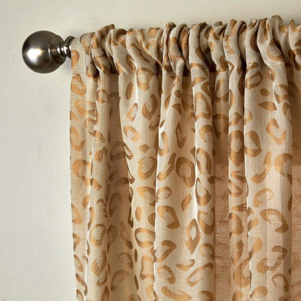 SKL Home By Saturday Knight Ltd Cheetah Spot Window Curtain Panel - Toast - 图片 2