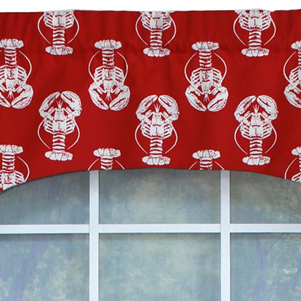 RLF Home Claws Arch 100% Cotton with Fully Lined 3 Rod Pocket Valnance for Windows 50 x 17 Red - 图片 5